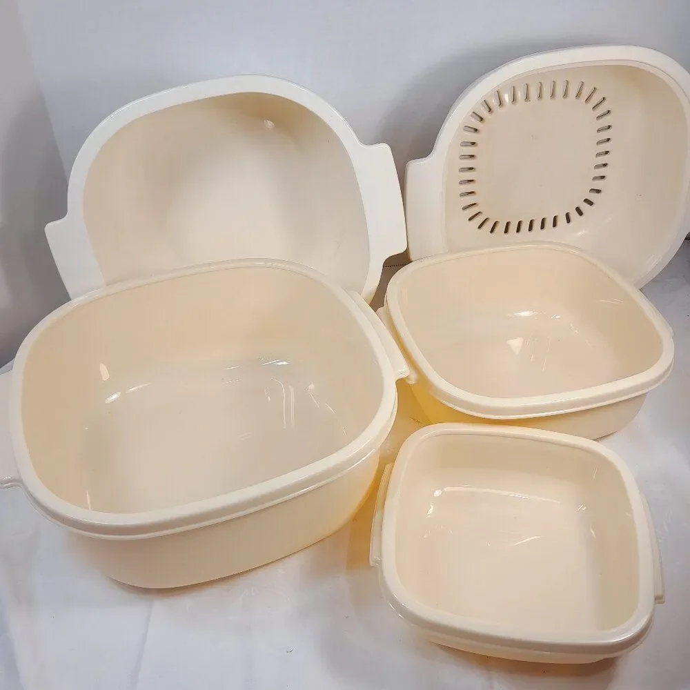 Vintage Rubbermaid microwave cooker set 5 pcs steamer 2243 2247 2249 5153 5556
